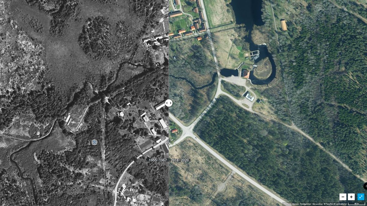 DHJ miljö Lövstabruk - Hålldammen 1955-2020 foto Eniros historiska kartor.jpg